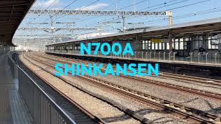 N700A Shinkansen pulling into Odawara Station [upl. by Eihcra760]