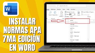 Cómo INSTALAR Normas APA 7ma Edición En WORD [upl. by Ysnil]