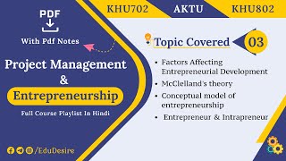 Factors Affecting Entrepreneurial Development  McClellands Theory  Entrepreneur vs Intrapreneur [upl. by Oiramel]