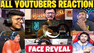 All YouTubers REACTION On AJJUBHAI FACE REVEAL 🤯 Total Gaming Face Reveal  Reaction on ajjubhai [upl. by Qulllon]