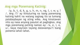 Ang Gramatika ng Wikang Filipino Ponolohiya [upl. by Ruskin]