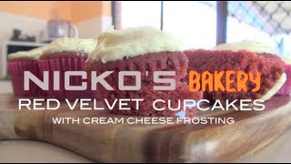 RED VELVET CUPCAKES  Nickos Bakery [upl. by Ennahoj]