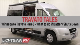 LichtsinnRVcom Winnebago Travato Pure3  What to do if Battery Shuts Down [upl. by Eical]