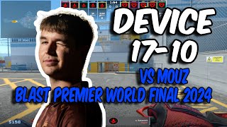 CS2 POV  Astralis device 1710 vs MOUZ Nuke  BLAST Premier World Final 2024 [upl. by Oranneg]