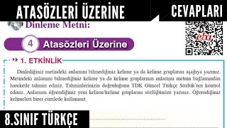 ATASÖZLERİ ÜZERİNE Metni Cevapları  8Sınıf Türkçe Ders Kitabı Sayfa113114115 Ferman yayınları [upl. by Dolora]