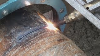 Pipeline Welding  Another Flame Cut Pullhead  OxyAcetylene [upl. by Iret105]