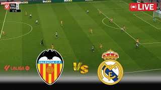 🔴LIVE  VALENCIA vs REAL MADRID  Spain La Liga 2425  Full Match  PES Game Simulation [upl. by Gilemette]