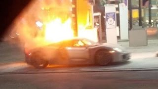 PORSCHE 918 SPYDER CATCHES FIRE [upl. by Ahtiek]