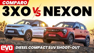 Mahindra 3XO vs Tata Nexon  Diesel comparo  evoindia [upl. by Anad]