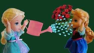 Elsa and Anna toddlers flowers and gardening [upl. by Goldston760]