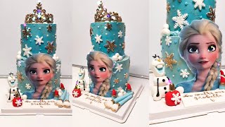 طورطة فروزن بشكل رائع و بجميع التفاصيل مع نصائح للمبتدئات frozen cake la reine des neiges [upl. by Greerson]