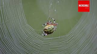 How Spiders Build Webs to Capture Preys  Timelapse amp Closeup [upl. by Alikahs]