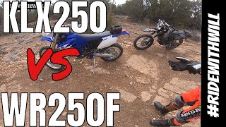 WR250F vs KLX250 review  Live enduro test ride Dual sport vs Dirtbike [upl. by Ttessil]