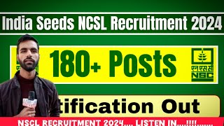 GoodNews NSCL Recruitment 2024 Listen In [upl. by Lyrej]