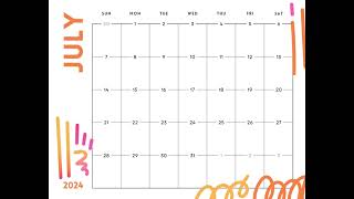 Free printable custom July 2024 calendar templates 📅 Calendar 365 📅 [upl. by Prouty]