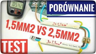 Wytrzymałość prądowa przewodów elektrycznych YDYp 15mm2 i 25mm2  TEST przeciążenia i temperatury [upl. by Marice]