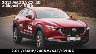 2021 eSkyactivX186 Mazda CX30  Acceleration  Fuel consumption [upl. by Eilzel]