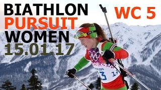 BIATHLON WOMEN PURSUIT 15012017 World Cup 5 Ruhpolding Germany [upl. by Booze909]