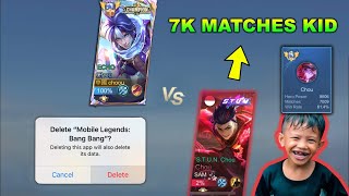 CHOOU VS 8 YEARS OLD 7K MATCHES CHOU lose  delete ML  Mobile Legends [upl. by Fabiola]