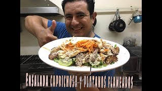 ensalada caprichosa y platanos flamedos con whisky [upl. by Vilberg428]