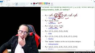 41 Relation  Symmetric  Anti Symmetric  Asymmetric  Reflexive  رياضيات [upl. by Jorgan]