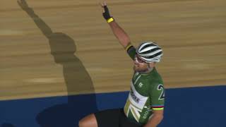 Cavendish Demolishes Ewan In Derny Race [upl. by Ayikahs]