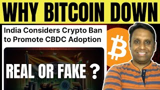 WHY BITCOIN DOWN  INDIA PRIVATE CRYPTO BAN NEWS REAL OR FAKE [upl. by Tchao756]