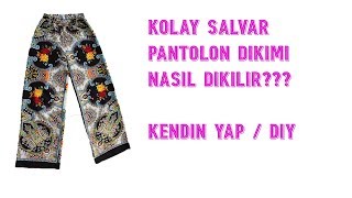 KOLAY KALIPSIZ PANTOLON DİKİMİ  KENDİN YAP  DIY [upl. by Pape]