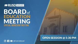 LIVE STREAM RUSD Special Board Workshop Meeting 10162024 [upl. by Wier]