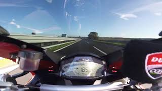 Ducati 959 Panigale Top Speed 295 kmh Akrapovic slipon [upl. by Hsur]