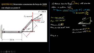 Exercício Comentado  Momento em relação a um Ponto  Com decomposição [upl. by Curson]