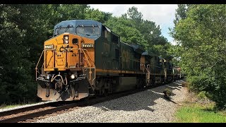 CSX Train Q610 With CSX Leader 7779 At Edgemoor SC On The CSX Monroe Subdivision [upl. by Etteyniv]