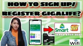 PAANO MAG REGISTER  SIGN UP SA GIGALIFE 2022  SMART amp TNT  EASY STEP [upl. by Bradley615]