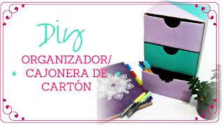 DIY Organizador  Cajonera de Cartón [upl. by Ollopa]