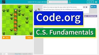 For Loops with Bee CS Express Lesson 222 Codeorg Tutorial with Answers [upl. by Daryle]