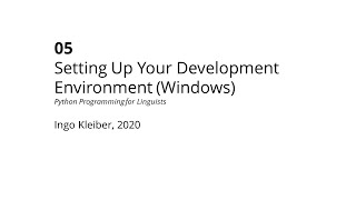 05  Setting Up Your Development Environment [upl. by Kcaz838]