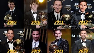 TODOS LOS BALONES DE ORO DE LIONEL MESSI🔥 messi [upl. by Brook]