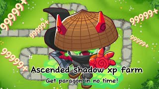 Ninja monkey xp farm  ascended shadow xp farm Btd6 [upl. by Aleuname]