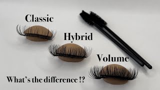 Classic Hybrid amp Volume Lash Extensions  What’s the difference  How do you create them [upl. by Ayet]