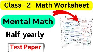 Class 2 Mental Maths Test Paper  Mental Math Worksheet  Mental Math for Class 2  Class 2nd Maths [upl. by Accber388]