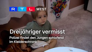 3Jähriger vermisst Polizei entdeckt den Jungen schlafend im Kleiderschrank  RTL WEST 05082024 [upl. by Deppy]