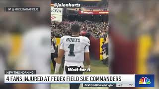 Washington Commanders Sued Over Railing Collapse at FedEx Field  NBC4 Washington [upl. by Sedecram]