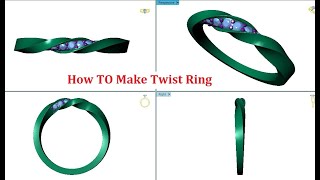 How To Make twist ring gemvison Matrix 8 Jewellery Design Unity Institute Surat [upl. by Spielman]