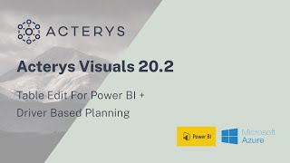 Acterys Table Edit 202 Update  Visual Driver Based Planning [upl. by Eeraj502]