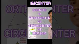 incenter orthocenter circumcenter centroid geometry altitude perpendicular shorts [upl. by Oscar615]