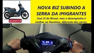 NOVA HONDA BIZ 125 2025 Subindo a serra da Imigrantes com 2 litros de álcool [upl. by Dalston519]