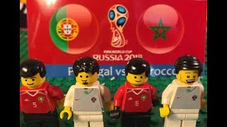 Portugal vs Marrocos World Cup Rússia 2018 em Lego [upl. by Ettenowtna241]