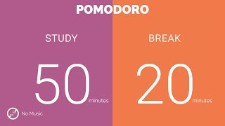 50  20 Pomodoro Timer  No music  Study for dreams  Deep focus  Study timer [upl. by Aisercal543]