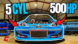 500HP Peugeot 206 with 5 Cyl Volvo Engine [upl. by Maxi]