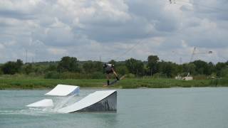 Toeside Backside 180  JB ONeill  Kicker  Cable Wakeboarding [upl. by Ynaoj459]